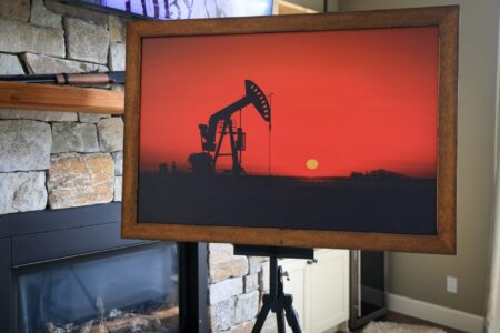 Red Night 24x36" Framed Hard Canvas